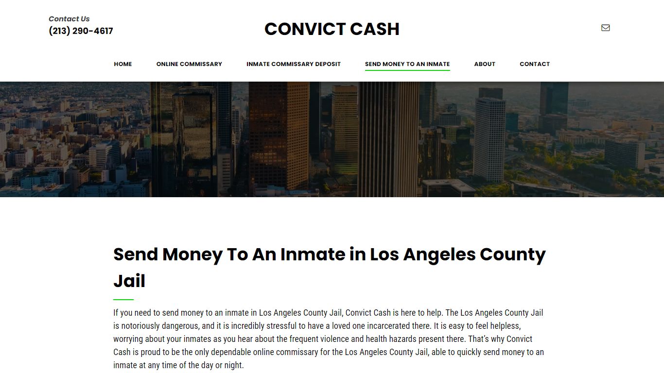 Send Money To An Inmate in Los Angeles County Jail ...